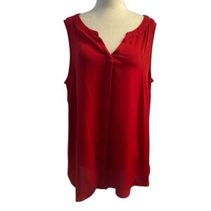 Cleo Vibrant Red Sleeveless Blouse Size XL